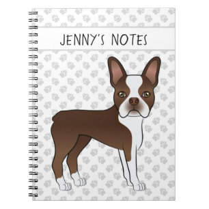 Carnet Chien de dessin animé mignon Terrier de Boston au
