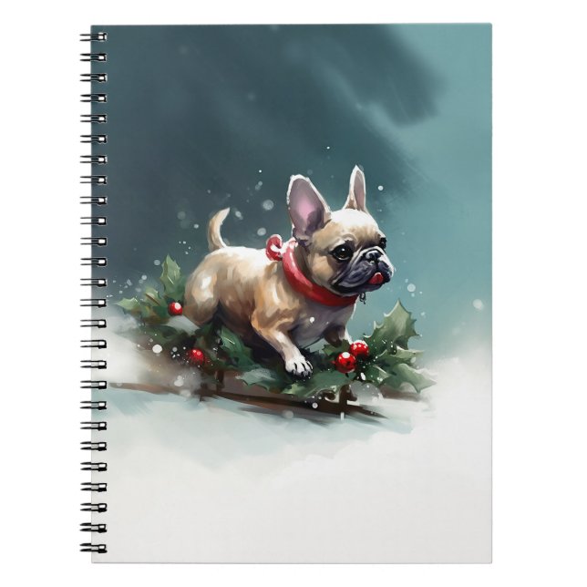Carnet Chien de Noël neige hiver (Devant)