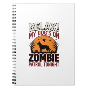 Carnet Chien de patrouille zombie Halloween Gravure vinta
