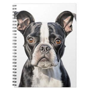 CARNET CHIEN DE TERRIER BOSTON BLACÉ ET BLANC
