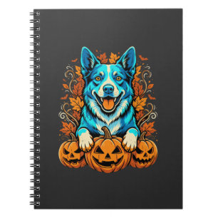 Carnet Chien d'Halloween avec citrouilles Jack O Lantern_
