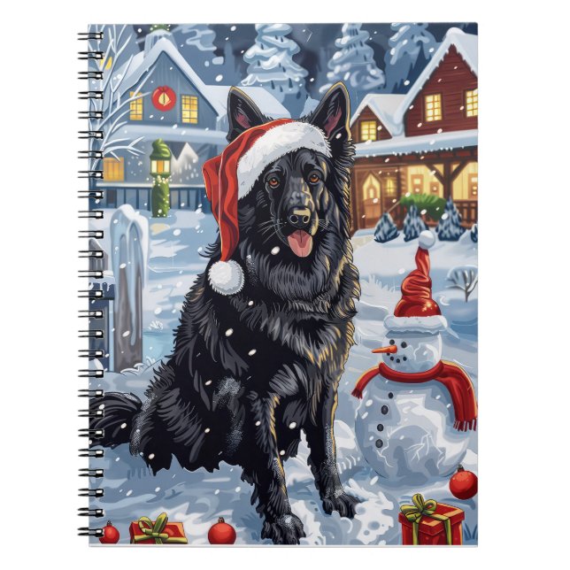 Carnet Chien d'hiver belge Wonderland Noël (Devant)