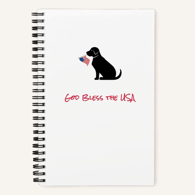Carnet Chien du laboratoire noir patriotique Silhouette d (Recto)