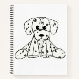 Carnet Chien en dalmate dessin simple noir