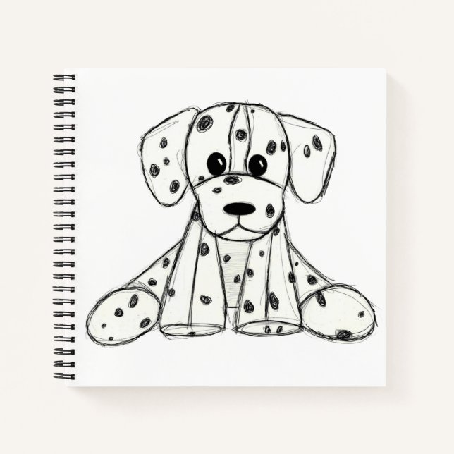 Carnet Chien en dalmate dessin simple noir (Devant)