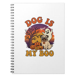 Carnet Chien est Boo Halloween Pug Fantôme Citrouilles_1