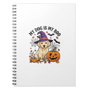 Carnet Chien est Boo Halloween Sorcière Chiot Citrouille_