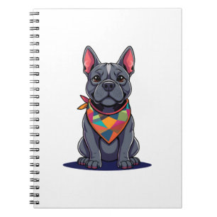 Carnet Chien Frenchie Pitbull mignon avec Art Bandana