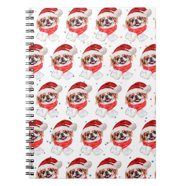 Carnet Chien japonais race Étoiles de Noël (Devant)