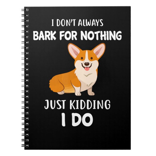 Carnet Chien je n'aboie pas toujours pour rien blague à p (Devant)