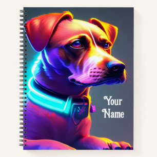 Carnet Chien moderne couleur néon