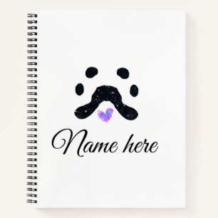 Carnet Chien patte noir animal ajouter nom texte animal p