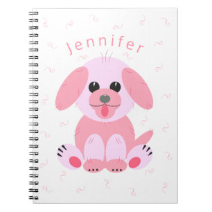 Carnet Chien rose Chien rose Personnalisé Carton simple