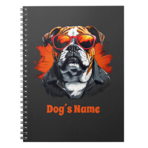 Carnet Chien-taureaux Anglais cool Avec Lunettes De Solei