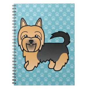 Carnet Chien Terrier Australien Bleu Et Tan Sur Fond Bleu