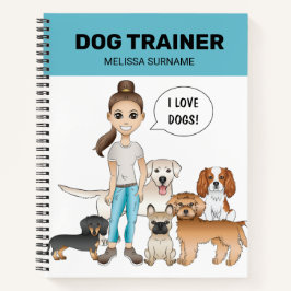 Carnet Chiens De Cartoon Mignons Avec Une Fille De Cartoo