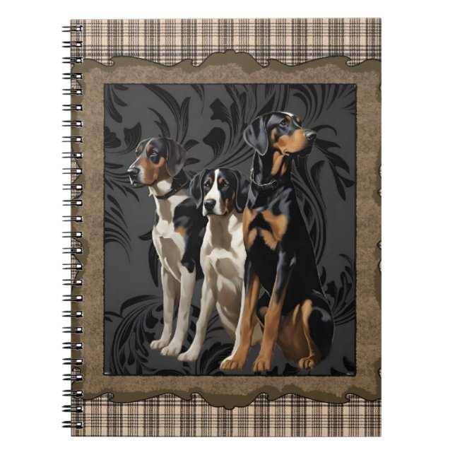 Carnet chiens de chasse sur plaid (Devant)