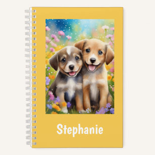 Carnet Chiens mignons Chiens Personnalisés Nom des enfant