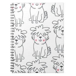 Carnet Chiens moelleux à main : motif vintage.