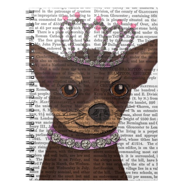 Carnet Chihuahua Brown Et Tiara (Devant)