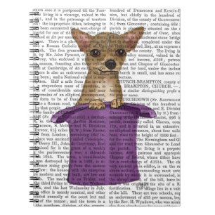 Carnet Chihuahua en haut du chapeau