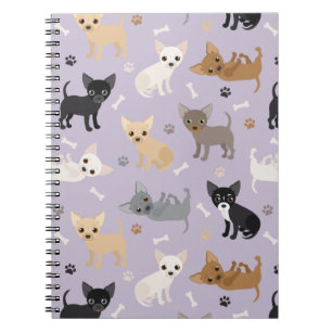 Carnet Chihuahua Os et pattes violet