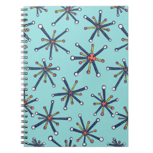 Carnet Chimie Molecule Rétro Moderne Motif Abstrait