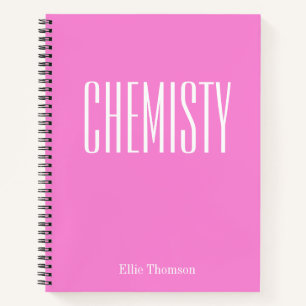 Carnet Chimie Papier millimétré rose personnalisé pour