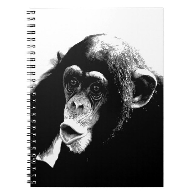 Carnet Chimpanzé noir blanc (Devant)