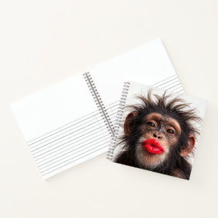 Carnet Chimpanzé portant du rouge à lèvres