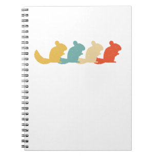 Carnet Chinchilla Vintage Retro Rodent Amoureux des anima