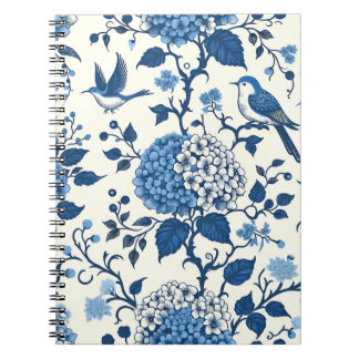 Carnet Chinoiserie Chic, Hydrangeas et Bluebirds