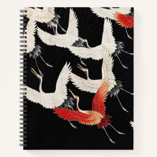 Carnet Chinoiserie Grue volante Zen Minimaliste Kimono Ar