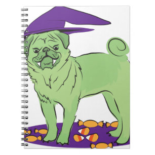 Carnet Chiot mignon de Halloween de carlin