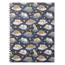 Chiots endormis Nuit étoilée - Motif de chien mign