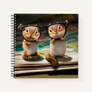 Carnet Chipmunks dans les lunettes de lecture