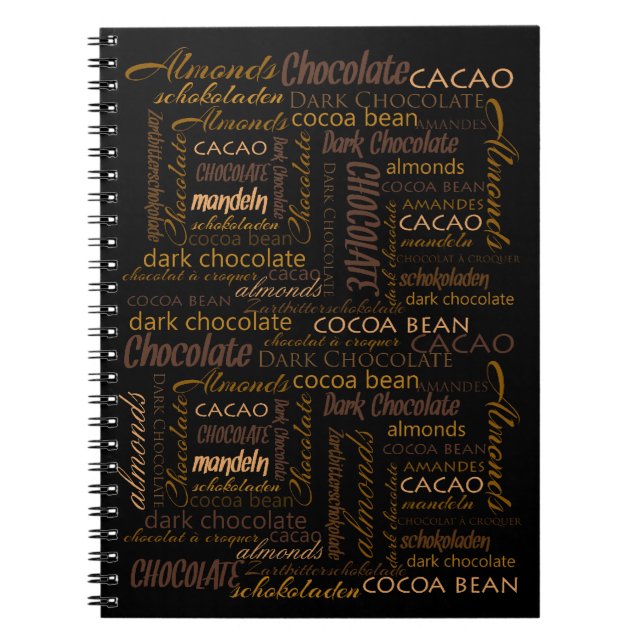 Carnet Chocolat, amandes et chocolat foncé Conception de  (Devant)
