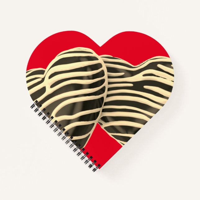 Carnet Chocolat bonbon coeur rouge doux mignon (Devant)