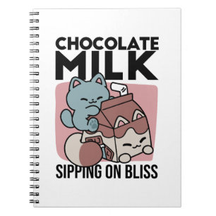 Carnet Chocolat Lait Kawaii Chat – Boisson Confort et Mig