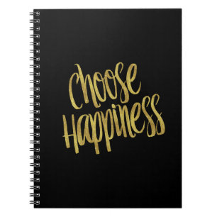 Carnet Choisir le devis de bonheur Faux Gold Foil