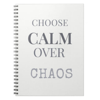 Carnet Choose Calm Over Chaos Minimalist Quote Typography