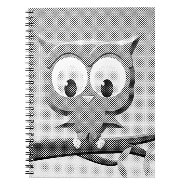 Carnet Chouette À Papier En Noir Et Blanc (Devant)