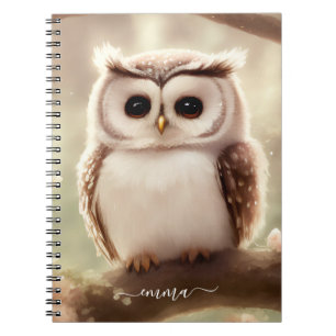 Carnet Chouette Aquarelle Cute Avec Nom