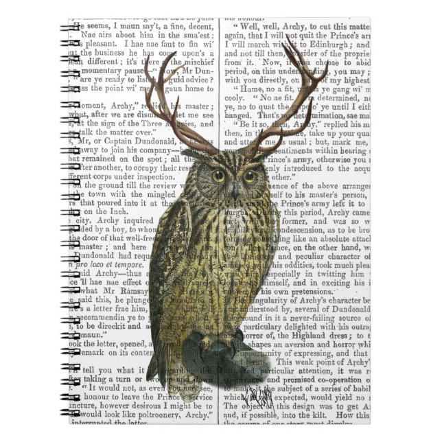 Carnet Chouette avec Antlers plain 2 (Devant)