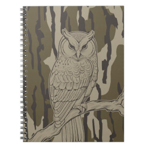 Carnet Chouette Camo Bottomland sur la branche vintage