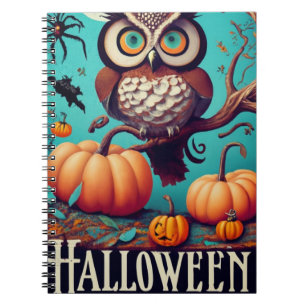 Carnet Chouette d'allure automnale et Halloween Citrouill