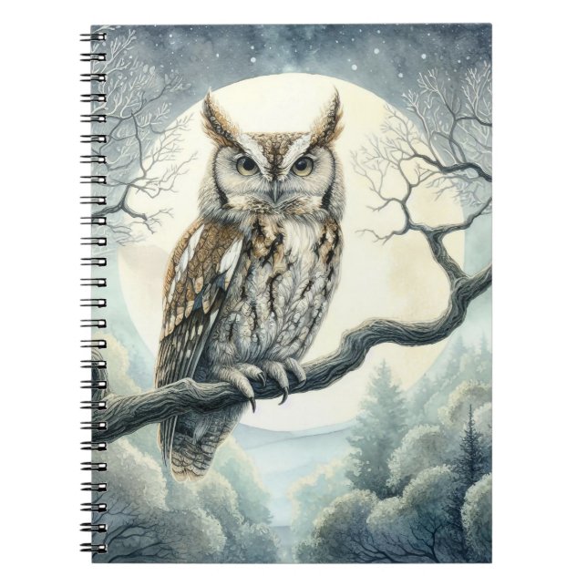Carnet Chouette de crayon d'aquarelle (Devant)