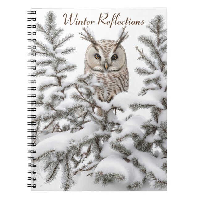 Carnet Chouette en neige (Devant)