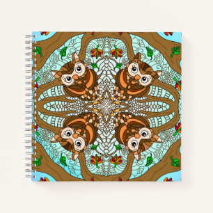 Carnet Chouette tirée à la main Mandala