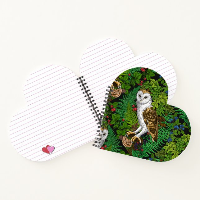 Carnet Chouettes, fougères, chênes et baies (Intérieur)